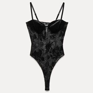 Zara Lace and Velvet bodysuit.